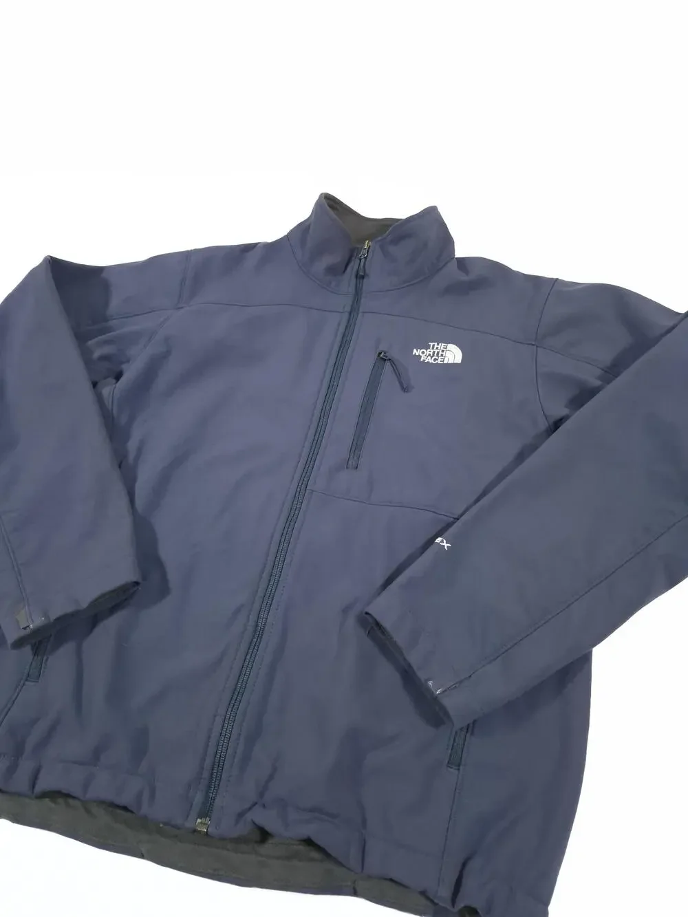 The North Face Apex Jacket Mens M Blue Softshell Full Zip Lined Outdoor Hiking